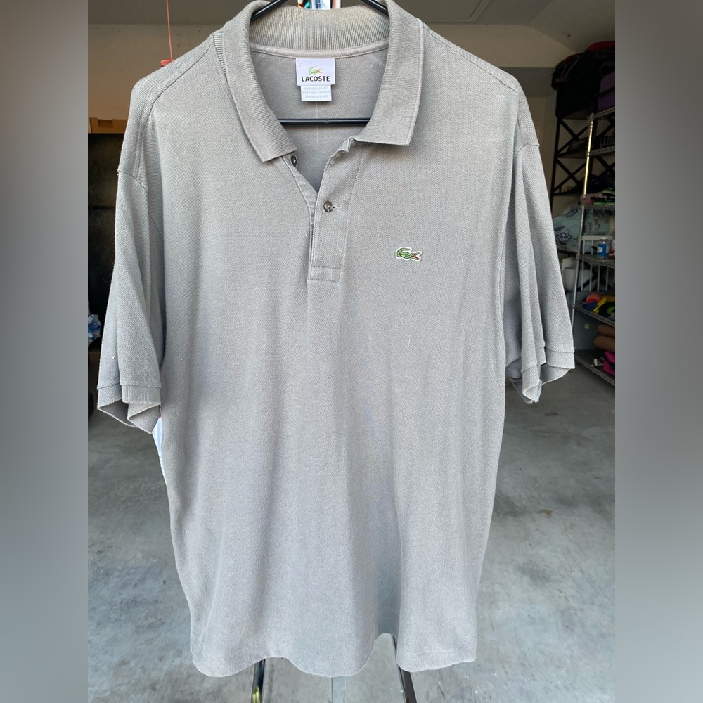 Grey Lacoste Polo size 7 (XL)